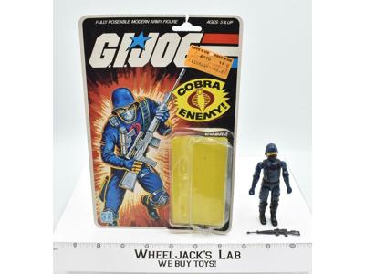 Cobra Enemy V1 Straight Arms W/ Card &amp; Bubble Complete GI Joe 1982 Hasbro Figure