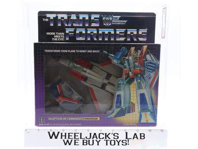 Starscream No Rubsign AFA GRADED 80+ 80/85/90 Transformers Hasbro Tape Seal