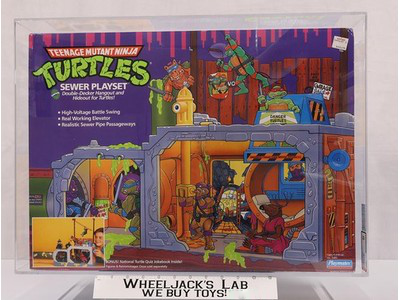 Sewer Lair Playset AFA GRADED 80 TMNT 1989 Playmates NEW SEALED