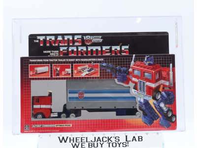 Optimus Prime AFA 85 80/90/90 Factory Sealed G1 Transformers 1984 Hasbro Vintage