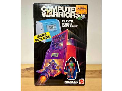 Clock W/ Micronn Computer Warriors 1989 Mattel Action Figure NEW SEALED