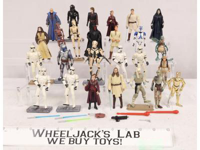 Lot of 26 Modern Star Wars 1990-2010s Hasbro Action Figures + Accessories