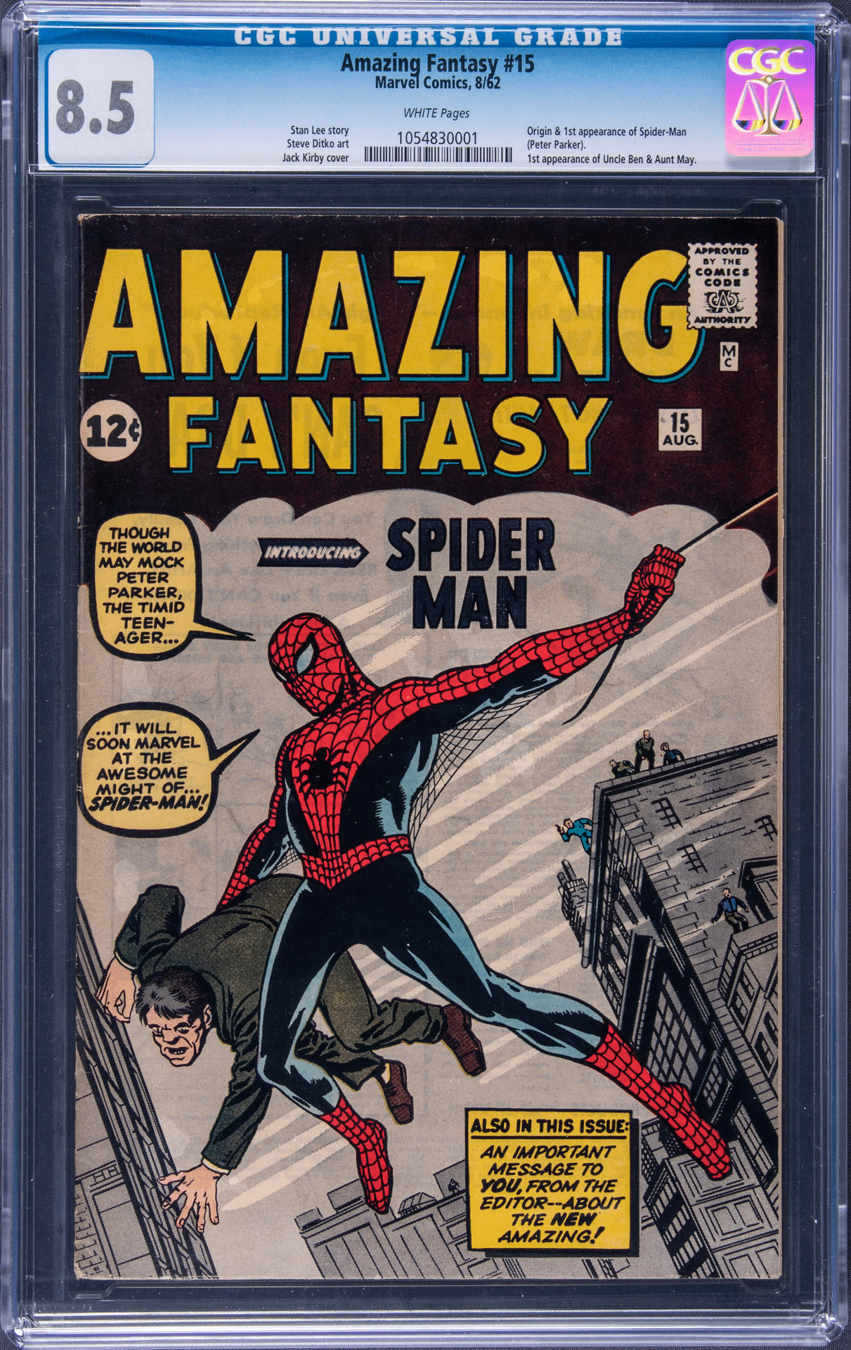 Marvel Amazing Fantasy #15 with CGC grade 8.5