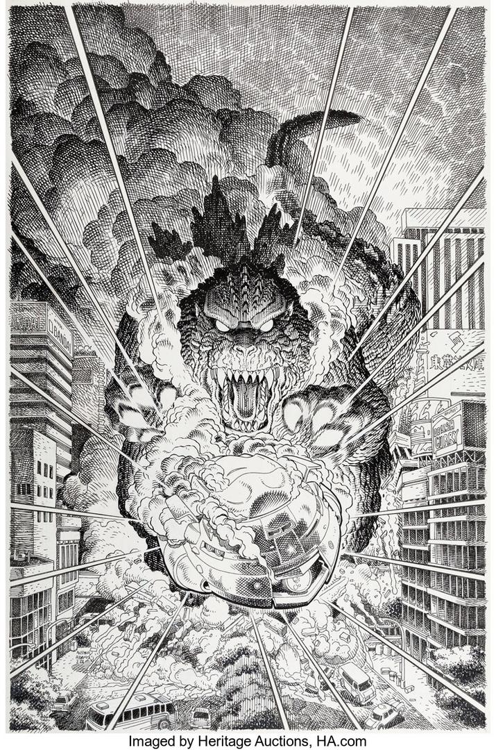 Arthur Adams Dark Horse Classics: Terror of Godzilla #5 Cover Art Print (1998)