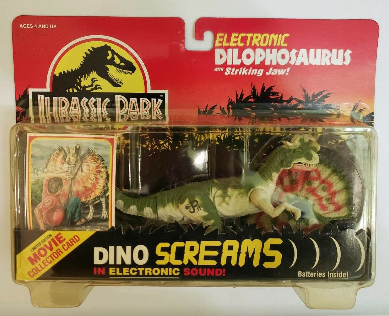 Dino Screams Electronic Dilophosaurs with Striking Jaw (1993)