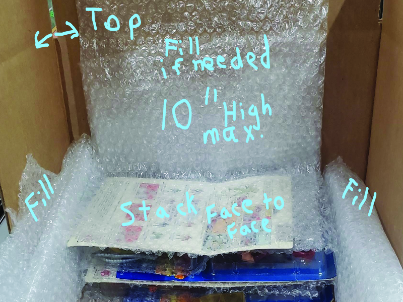 Packing boxed or sealed items (MISB)