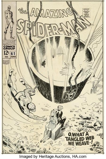 Original Art The Amazing Spider-Man #61 Cover by John Romita Sr.