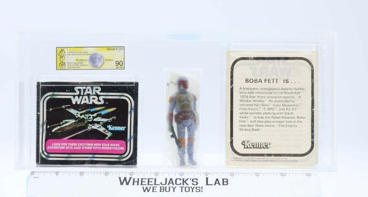 Vintage Toys Boba Fett Mail Away Sealed SW-D Baggie APG GRADED 90 Star Wars 1979 Kenner AFA