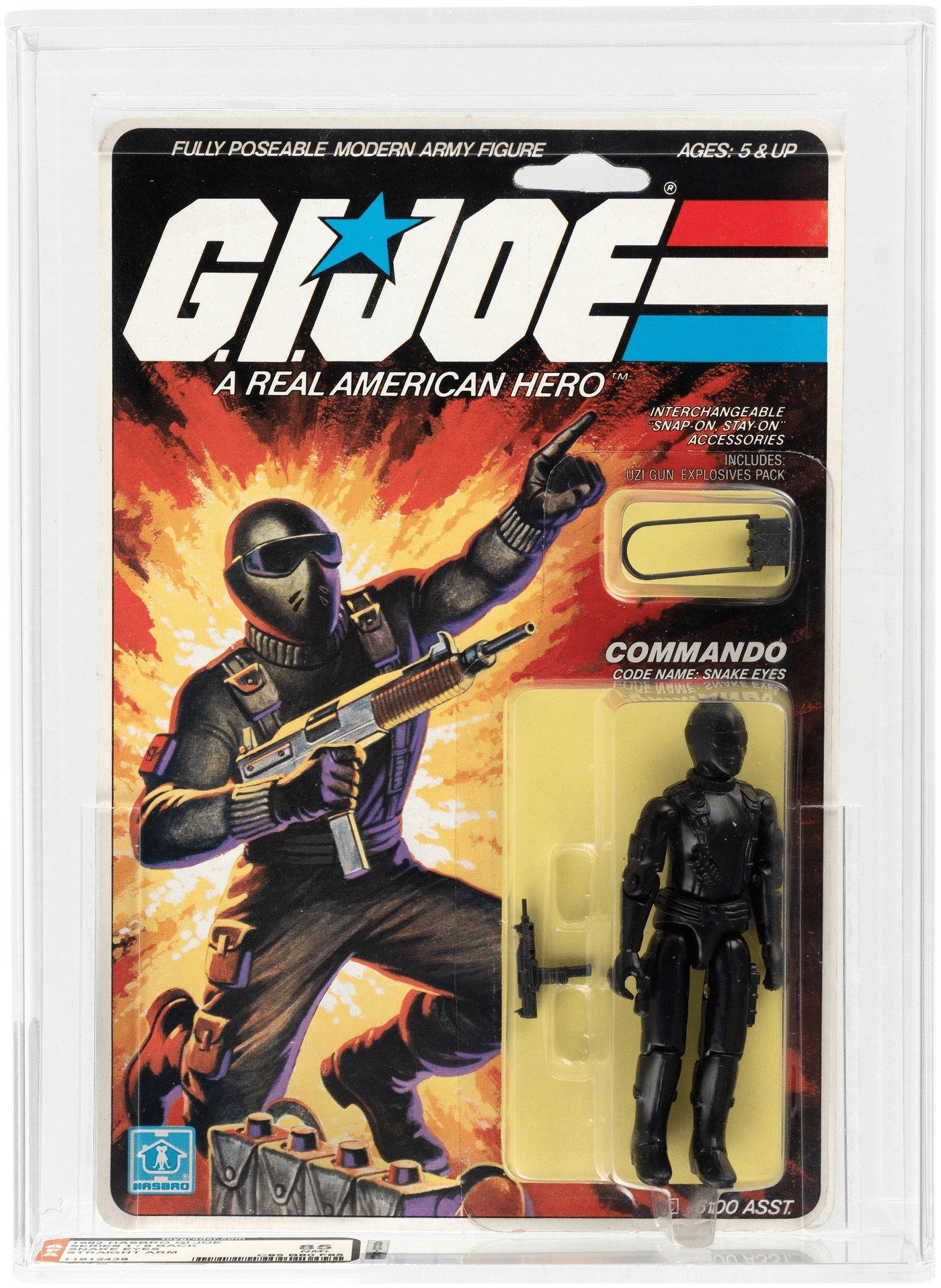 An image of Snake Eyes (with straight arms) from the G.I. Joe toyline.