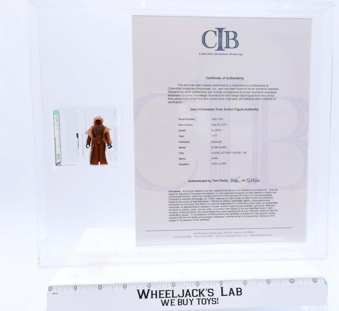Jawa VINYL CAPE Hong Kong AFA GRADED 85 Star Wars 1977 Kenner Action Figure