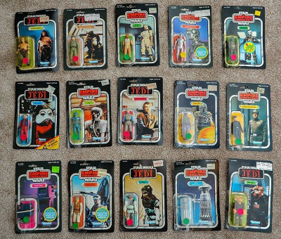 Examples of sealed Star Wars action figures we buy