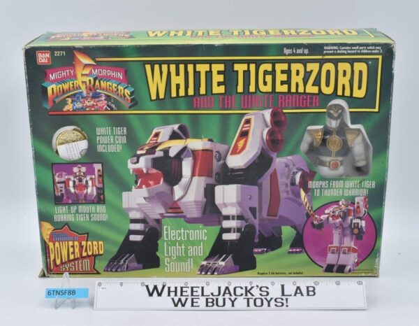 White Tigerzord W/Ranger Mighty Morphin Power Rangers 1994 Bandai Complete W/Box main image