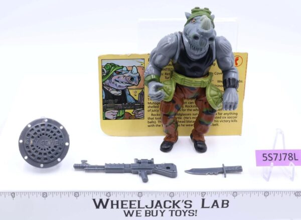 Rocksteady HARD HEAD 100% Complete Teenage Mutant Ninja Turtles 1988 Playmates main image