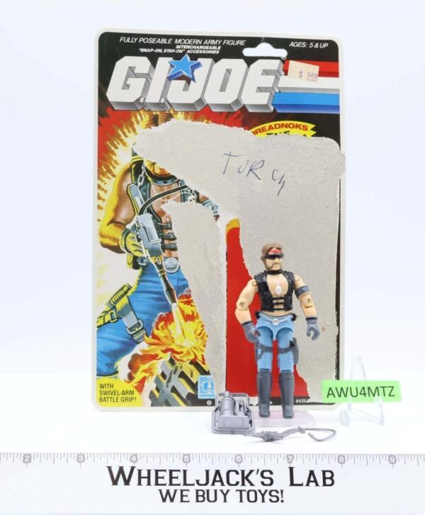 Torch V1 100% Complete W CARD 1985 GI Joe Hasbro Vintage Action Figure main image