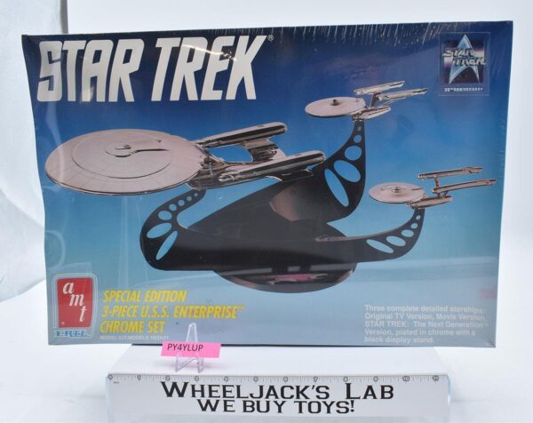 AMT#6005 1/2500 Scale Star Trek 3 Piece Chrome U.S.S. Enterprise Snap Model Kit main image