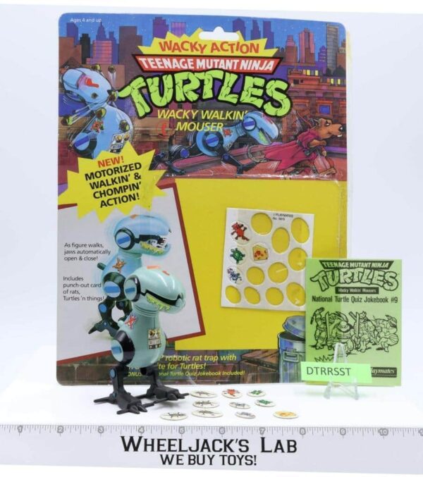 Wacky Walkin’ Mouser W/Cardback 100% Complete TMNT 1989 Playmates Vintage main image