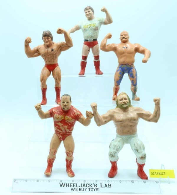 Lot of 5 1980’s WWF LJN Titan Sports 8″ Vintage Wrestling Action Figures main image