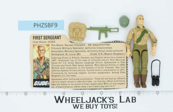 Duke V1 First Sergeant 100% Complete G.I. Joe 1983 Hasbro Vintage Action Figure main image