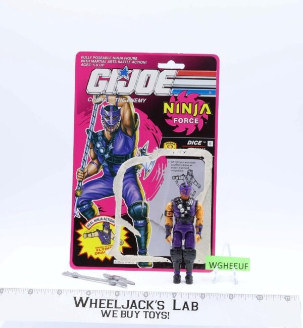 Dice V1 Ninja Force Complete W/ Cardback 1992 G.I. Joe Hasbro Vintage Figure main image