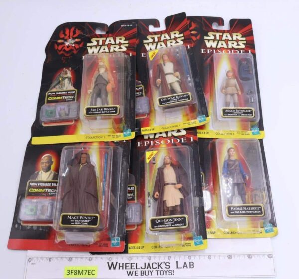 Lot of 6 Star Wars Episode 1 Action Figures NEW SEALED Jar Jar Padme Anakin main image