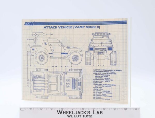 Attack Vehicle (Vamp Mark II) 1984 ORIGINAL Instructions/ Blueprints G.I. Joe main image