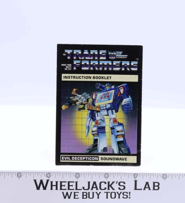 Soundwave Instructions Manual Booklet 1984 Hasbro G1 Transformers main image