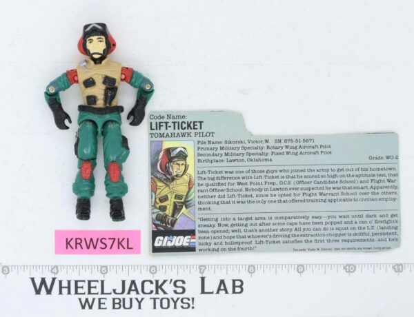 Lift-Ticket V1 G.I. Joe 1986 Hasbro Vintage Action Figure main image