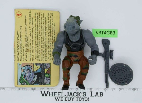 Rocksteady HARD HEAD Teenage Mutant Ninja Turtles TMNT 1988 Playmates Vintage main image