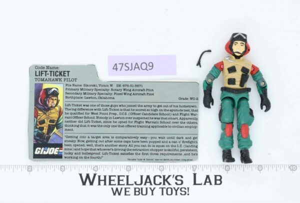 Lift Ticket V1 100% Complete 1986 G.I. Joe Hasbro Vintage Action Figure main image