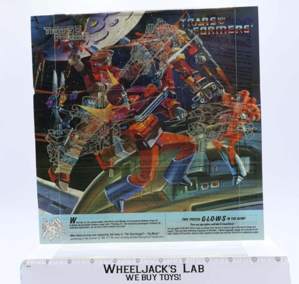 Rodimus Prime Insert Poster Glow In The Dark 1986 G1 Transformers Vintage main image