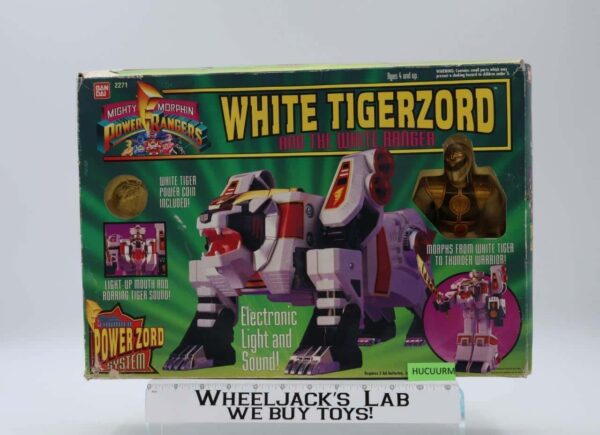 White Tigerzord W/Ranger 100% Complete Power Rangers 1994 Bandai Action Figure main image