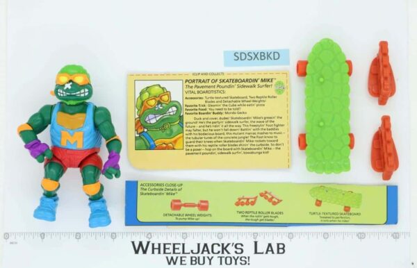 Skateboardin’ Mike 100% Complete Teenage Mutant Ninja Turtles 1991 Playmates main image