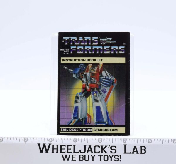 Starscream Instructions Manual Booklet 1984 Hasbro G1 Transformers main image