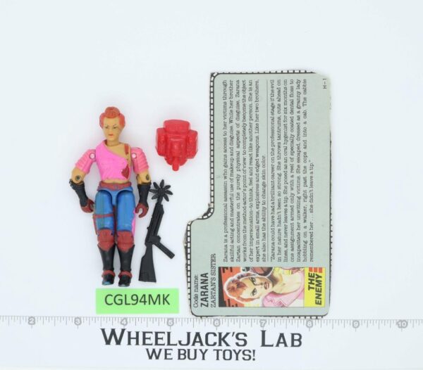 Zarana V1 100% Complete G.I. Joe 1986 Hasbro Vintage Action Figure main image